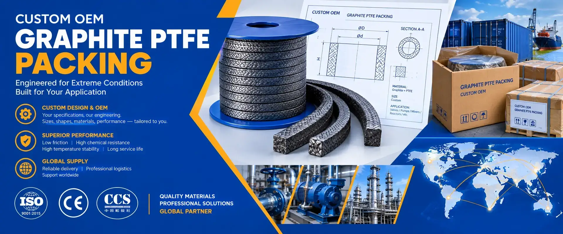 Custom OEM ODM Graphite PTFE Packing - 15-Day Delivery Free Sample